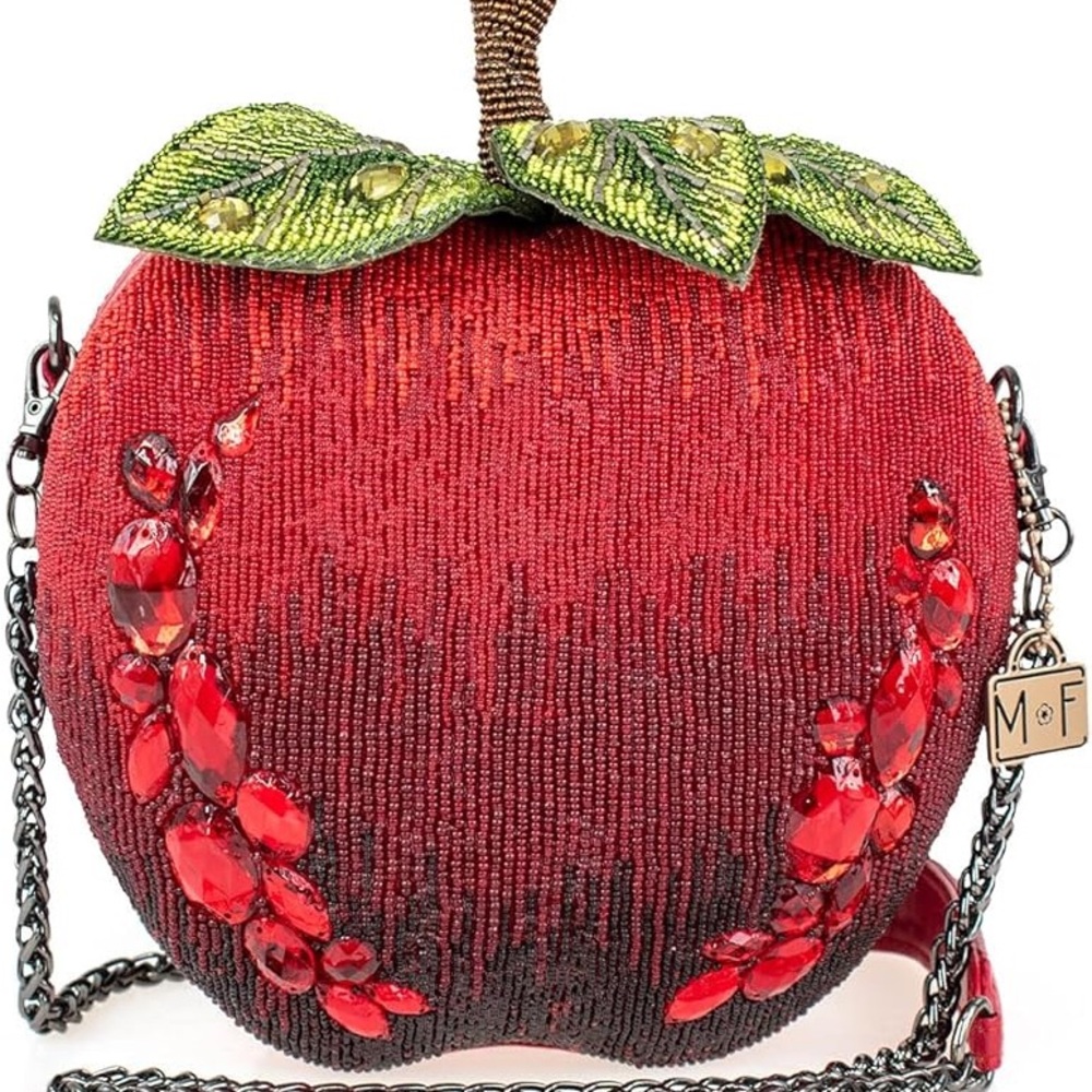 (COLLECTORS) Mary Frances Red Beaded Apple Bag